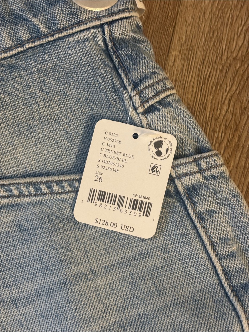 Free People We The Free Moxie Barrel Shorts NWT Size 26 Truest Blue - Picture 3 of 7